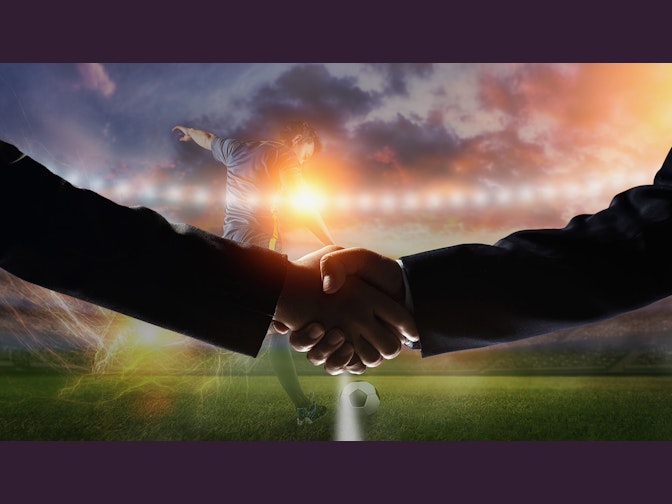 Image,Handshake,With,Soccer,Field,Background.business,With,Football,Games